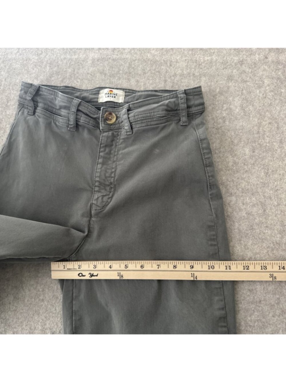 Marine Layer Bridget Wide Leg Crop Pants Womens 4 Slate Gray Cotton Stretch - Picture 8 of 16